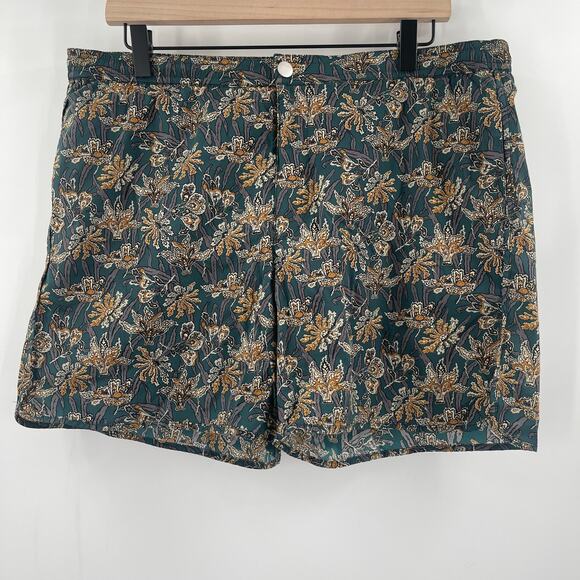 THEORY Trunk Shorts Extra Large Track Swim Sabal Palm Designer Luxury Mens Beach - Picture 3 of 16